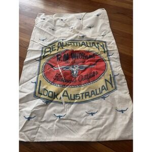 Vintage RM Williams Look Australian‎ Shoe Dust Bag Longhorn Graphic 28x18 Flaws